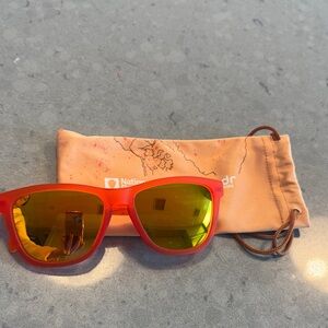 Stylish Red Sunglasses with Pouch